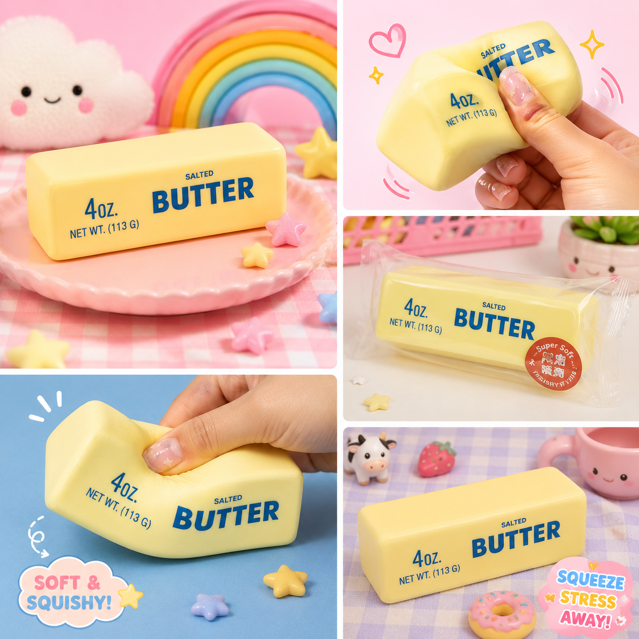 🧈 Butter Squishy Fidget Toy – Squeeze, Squish, Repeat!
